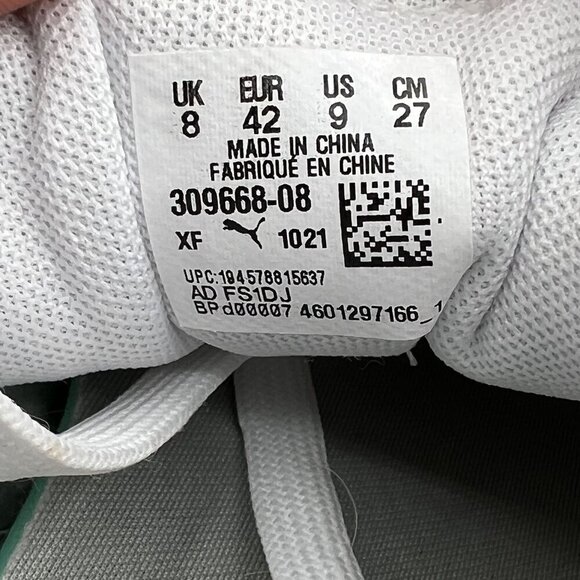 Puma Shuffle Sneaker Mens 9 Women 10.5 White Gold Logo SoftFoam Comfort Athletic - Picture 9 of 14